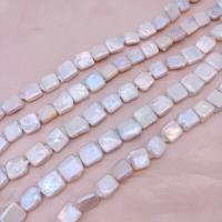 Keishi 培養した淡水の真珠, 天然有核フレッシュウォーターパール, スクエアー, DIY, ホワイト, 11-13mm, 長さ:約 14.29 インチ, 売り手 ストランド