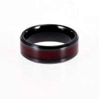 Männer Wolfram Stahl Ring in Bulk, Kreisring, verschiedene Größen vorhanden & für den Menschen, schwarz und rot, 8x2.4mm, verkauft von PC