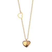 Titanium Steel Jewelry Necklace, with 1.97Inch extender chain, Heart, Vacuum Ion Plating, for woman, golden Approx 14.96 Inch 