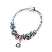 Stainless Steel  European Bracelets, 316 Stainless Steel, polished & Unisex & with rhinestone, original color, 8-12mm 