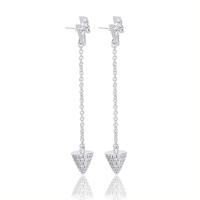 Cubic Zirconia Micro Pave Brass Earring, plated, micro pave cubic zirconia 