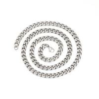 Halskette, 304 Edelstahl, Galvanische Beschichtung, unisex & verschiedene Größen vorhanden & Kandare Kette, Silberfarbe, 5x50cm-10x60cm, verkauft von PC
