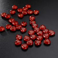 Natural Red Agate Beads, Heart, polished, DIY, red, 10mm 