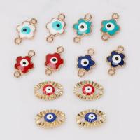 Evil Eye Jewelry Connector, Zinc Alloy, gold color plated, DIY & enamel 