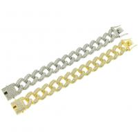 Zinc bracelets en strass en alliage , alliage de zinc, Placage, styles différents pour le choix & pour homme & avec strass, Vendu par PC