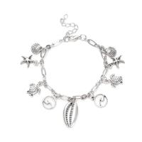 Zinc Alloy Anklet, with 1.96 inch extender chain, platinum color plated, for woman Approx 7.87 Inch 