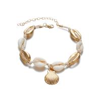 Zinc Alloy Anklet, with Shell, plated, for woman Approx 7.08 Inch 