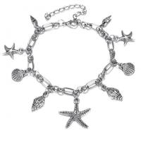 Zinc Alloy Anklet, platinum color plated, for woman Approx 7.48 Inch 