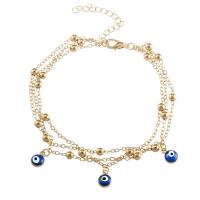 Zinc Alloy Anklet, with Plastic, with 2.36 inch extender chain, plated, for woman & multi-strand Approx 8.26 Inch 