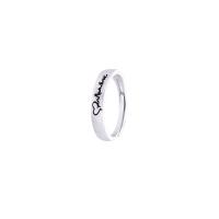 Brass Open Finger Ring, plated, Adjustable & for woman, silver color, 17mm 
