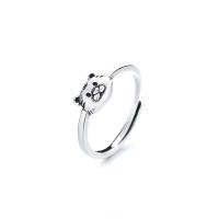 Палец кольцо-латунь, Латунь, Тигр, Другое покрытие, Регулируемый & Женский, серебряный, 17mm, продается PC