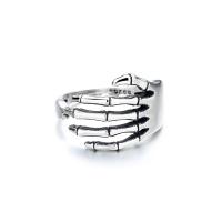 Латунь Манжеты палец кольцо, Другое покрытие, Женский, серебряный, 16.5mm, продается PC