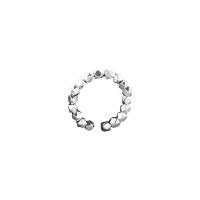 Латунь Манжеты палец кольцо, Другое покрытие, Регулируемый & Женский, серебряный, 17mm, продается PC