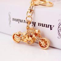 Zinc Alloy Key Clasp, with Czech Rhinestone, Motorcycle, high quality plated, fashion jewelry & for woman 