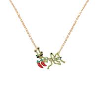 Rhinestone Zinc Alloy Necklace, with 1.97 extender chain, high quality plated, fashion jewelry & for woman & with rhinestone, green .54 Inch 