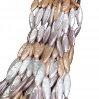 Muschelkern Perle, Pferdeauge, plattiert, DIY, gemischte Farben, 10x29mm, Länge:ca. 15 ZollInch, verkauft von Strang