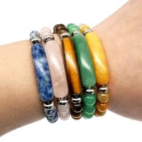 Gemstone Bracelets, Natural Stone, with 304 Stainless Steel & Unisex & anti-fatigue 40mm,8mm Approx 7.87 Inch 