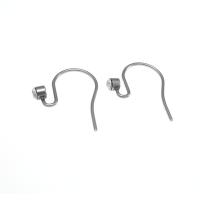 Stainless Steel Hook Earwire, 316L Stainless Steel, with rhinestone, silver color, 17.6mm 