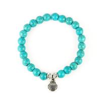 Zinc Alloy Turquoise Bracelets, with turquoise, silver color plated, Unisex 8mm .1-8.3 Inch 