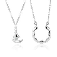 Couple Jewelry Necklace, 925 Sterling Silver, platinum color plated 