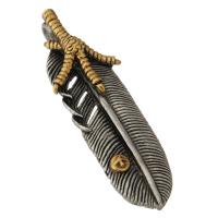 Stainless Steel Feather Pendant, 316 Stainless Steel, Vacuum Plating, fashion jewelry & DIY & Unisex & blacken, two different colored Approx 5mm 