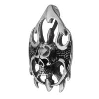 Нержавеющая сталь череп подвеска, Нержавеющая сталь 316, ювелирные изделия моды & DIY & Мужская & чернеют, черный отверстие:Приблизительно 6mm, продается Лот