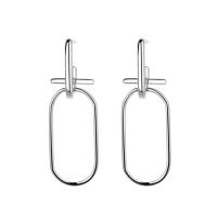 Brass Drop Earring, platinum color plated, fashion jewelry, platinum color, 28mm 