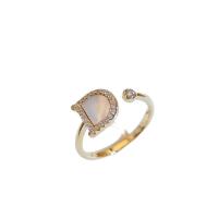 Cubic Zirconia Micro Pave Brass Finger Ring, Letter D, gold color plated, micro pave cubic zirconia & for woman, US Ring 