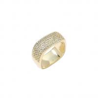 Rhinestone Brass Finger Ring, gold color plated & for woman & with rhinestone, 17mm, US Ring .5 