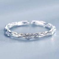 Стерлингового серебра кольцо, 925 пробы, Платиновое покрытие платиновым цвет, Женский, продается PC