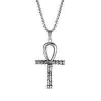 304 Stainless Steel Necklace, Cross, Vacuum Ion Plating & for man 52mm 