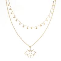 Ожерелье ручной латунные, Латунь, Двойной слой & Женский, Золотой, 39-49cm, продается PC