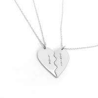 Collar de la joyería de plata esterlina, Plata de ley 925, Corazón, unisexo, plateado, longitud:aproximado 45 cm, Vendido por UD