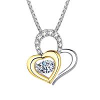 Rhinestone Zinc Alloy Necklace, Heart, plated, for woman & with rhinestone, mixed colors Approx 45 cm 