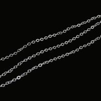 Iron Oval Chain, cross chain, silver color 