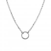 Titanium Steel Jewelry Necklace, Unisex, silver color Approx 45 cm 
