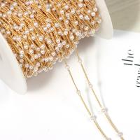 Brass Ball Chain, with plastic spool & Plastic Pearl, 14K gold plated, DIY, 3mmu30011.2mmu300117mm 
