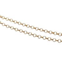 Brass Rolo Chain, 14K gold plated, DIY, 5mmu30013.8mmu30012mm 