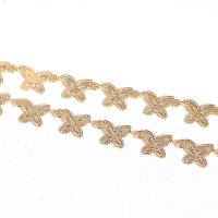 Brass Bar Chain, Butterfly, 14K gold plated, DIY 