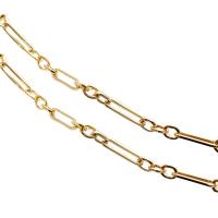 Латунная цепочка-фигаро, Латунь, плакированный цветом блестящего золота, DIY & Фигаро цепочка, 7*9mmu30016*23mmu30012mm, продается м