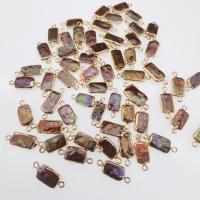 Perlas cultivadas de agua dulce Conector, con metal, Rectángular, chapado en color dorado, 1/1 aro, multicolor, 8-9mm, Vendido por UD