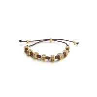 Brass Bracelets, Square, 18K gold plated, anti-fatigue & for woman, golden, 6mm Approx 7.5 Inch 