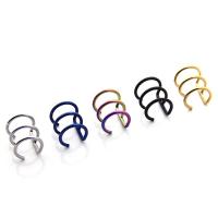 Earring Cuff and Wraps, 316L Stainless Steel, Vacuum Plating, Unisex, mixed colors 