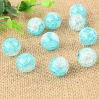 Crackle Glass Beads, Round, injection moulding, DIY & half-drilled 16mm 
