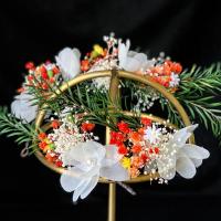 Silk Flower Bridal Hair Flower, with Cloth & Plastic Pearl, handmade & for woman, 9*26*CM , ,7*17CM 