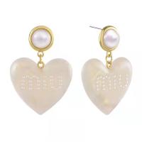 Acrylic Drop Earring, with Zinc Alloy, Heart & for woman 