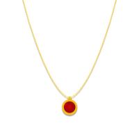 Garnet Necklace, 925 Sterling Silver, with Garnet, gold color plated, for woman Approx 15.74 Inch 
