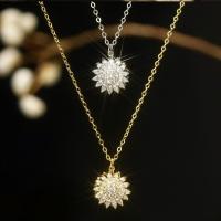 純銀製の宝石類のネックレス, 925スターリングシルバー, 花形, メッキ, 女性用 & ライン石のある, 無色, 長さ:約 15.74 インチ, 売り手 パソコン