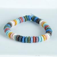 Lava Bead Bracelet, for woman, multi-colored, 9mm Approx 19 cm 