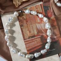 Sterling Silber Perlenkette, Natürliche kultivierte Süßwasserperlen, mit 925er Sterling Silber, für Frau, weiß, Länge:45 cm, verkauft von PC